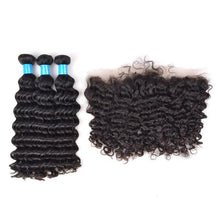 Load image into Gallery viewer, Heavenly Love Hair Virgin Remy Deep Wave 3 bundles with frontal